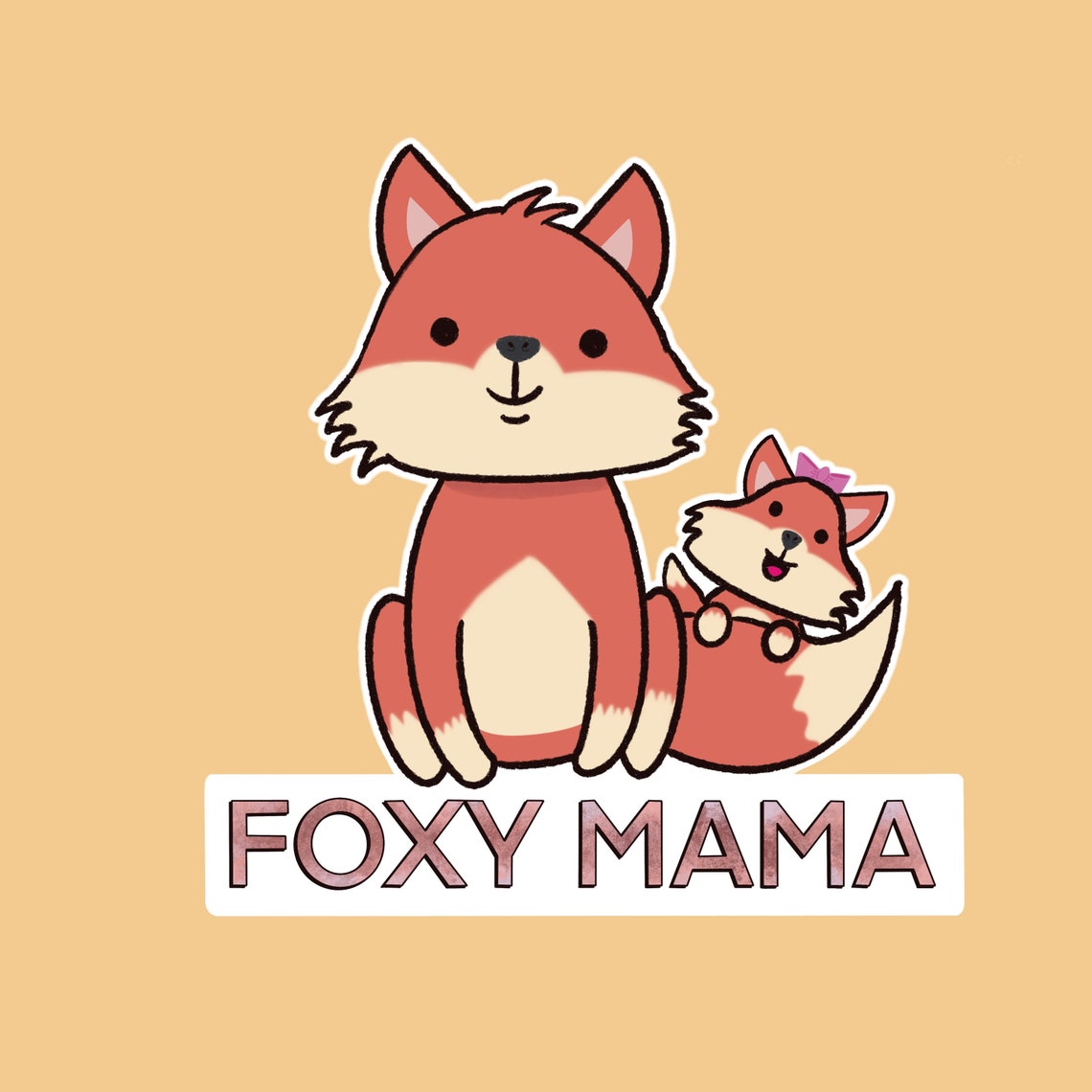 Foxy Mama Sticker Fox Sticker for Laptop Fox Sticker Etsy