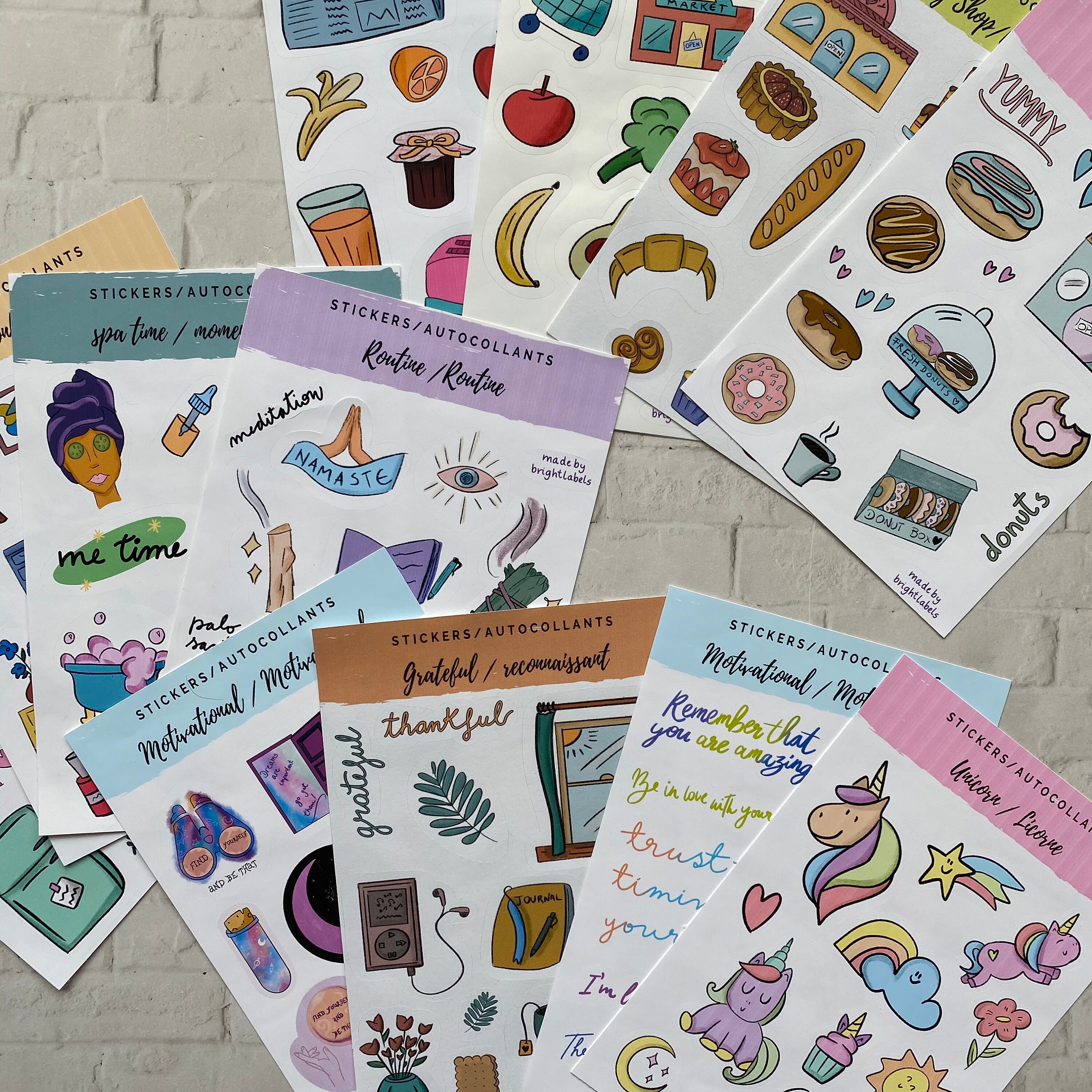 sticker sheet aesthetic planner bullet journal scrapbook etsy