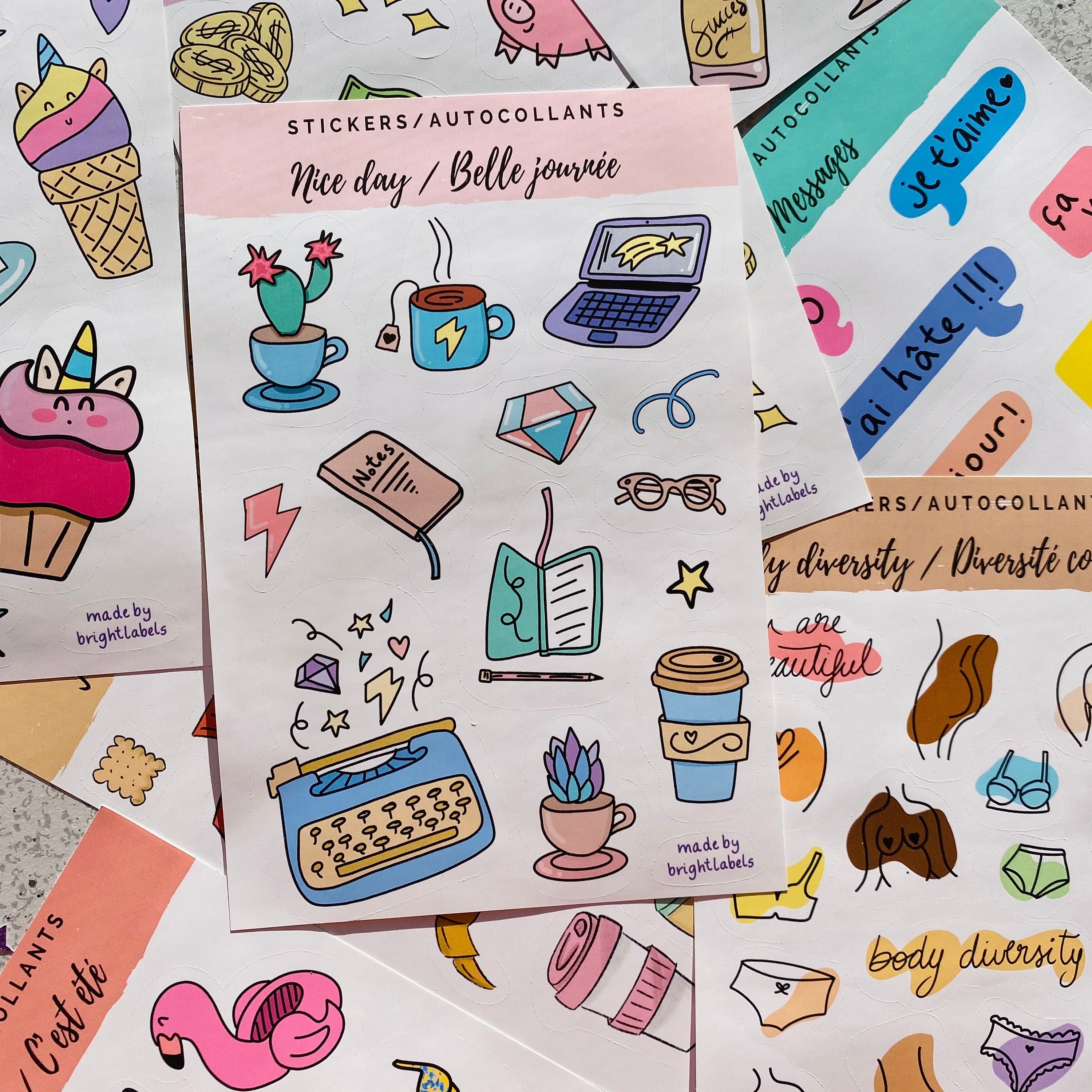 sticker sheet aesthetic planner bullet journal scrapbook etsy