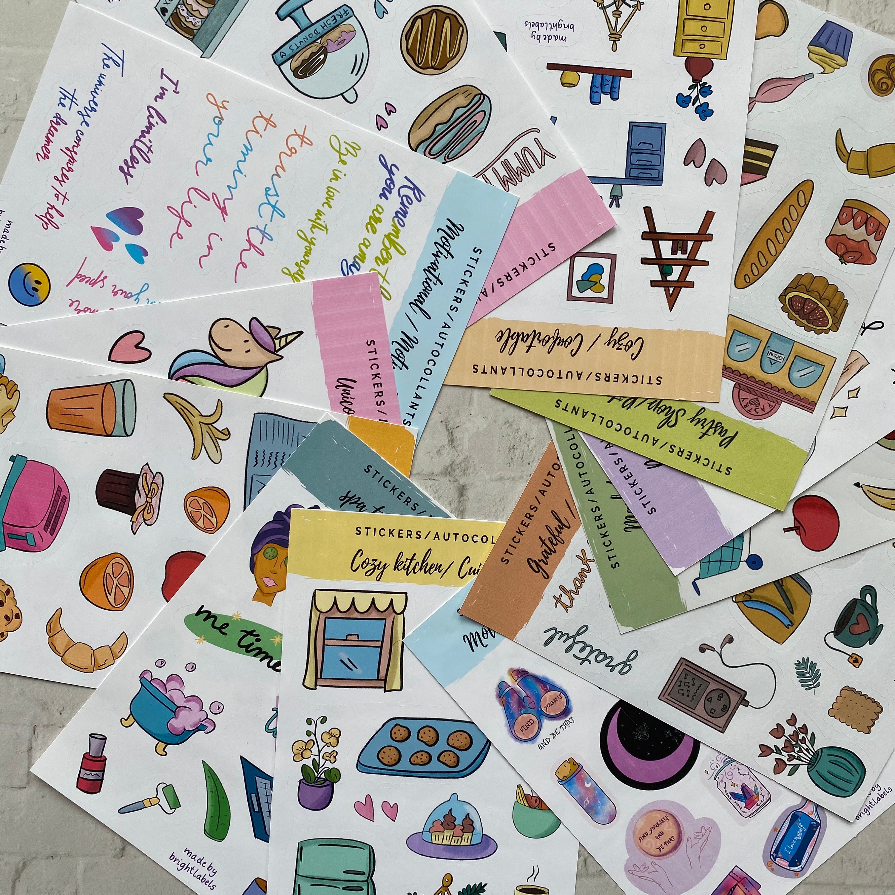 sticker sheet aesthetic planner bullet journal scrapbook etsy