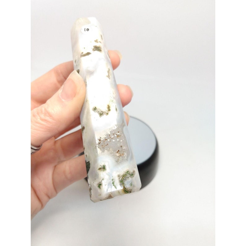 Moss Agate Druzy Crystal Points