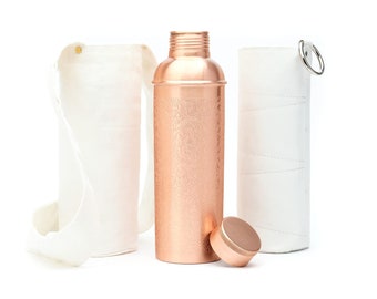 ネルデザインワークス COPPER BOTTLE 500ml Pure Copper Small Bottle Antique Engraved – PEARL CRAFTLAND