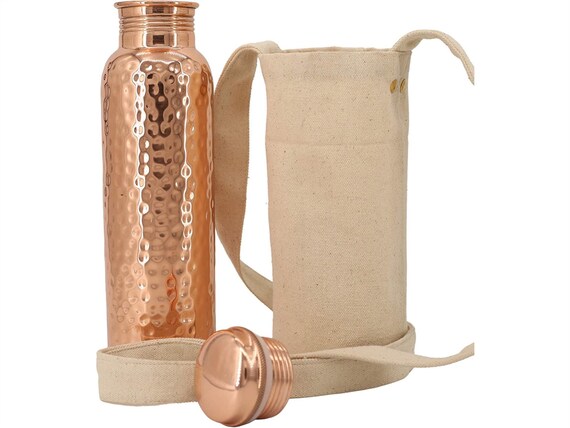 100% Pure Copper Water Bottle Ayurvedic Water Copper Bottle - Leak-Proof Water Bottle Seal Cap