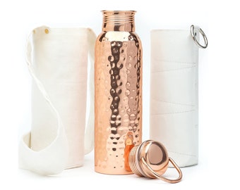 100% Pure Water Bottle with Free Sleeves and Carrying Bag - Hammered Design