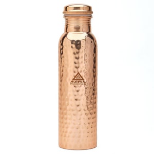 Pure Copper Water Bottle (34oz/1000ml) w/ a Carrying Canvas Bag | Lab-Tested, Heavy Duty & Leak-Proof image 9