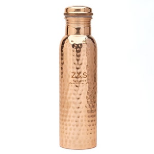 Pure Copper Water Bottle (34oz/1000ml) w/ a Carrying Canvas Bag | Lab-Tested, Heavy Duty & Leak-Proof image 8