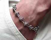 silver steel knotted chain bracelet | modern grunge aesthetic style stainless steel