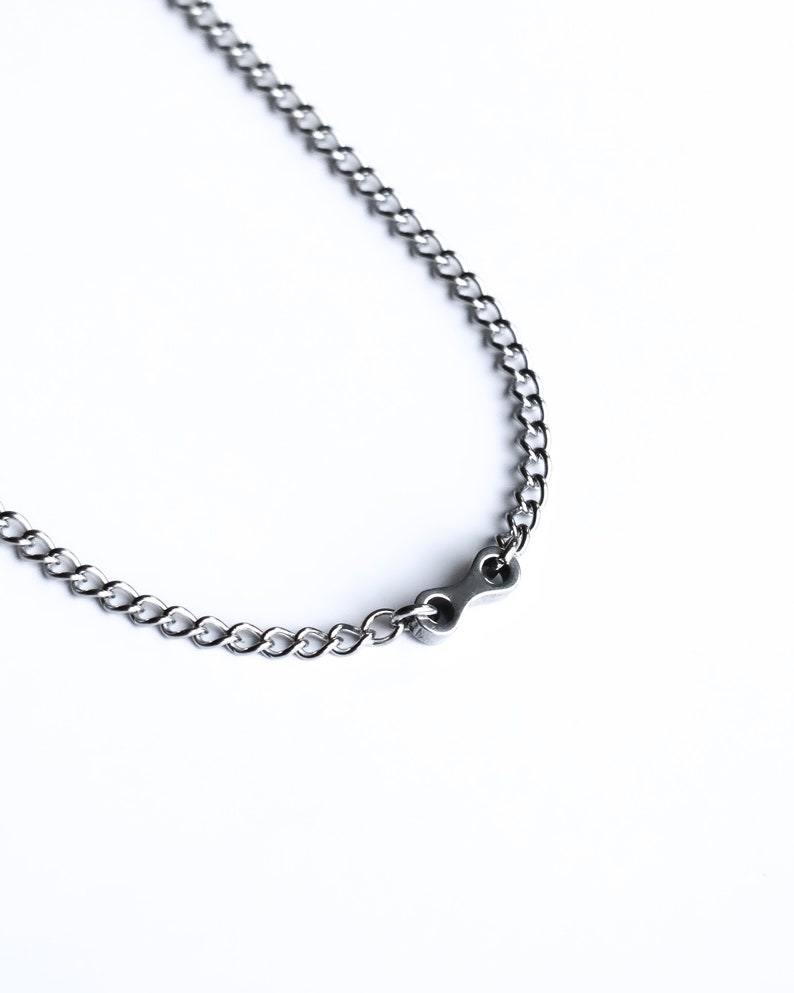 Stainless Steel Silver Alternative Layering Choker Necklace Grunge Modern Chain Aesthetic Vibe Trio Necklace