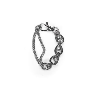 Vuro silver chain link bracelet in stainless steel grunge aesthetic chunky modern industrial style unisex punk streetwear fashion jewelry image 3