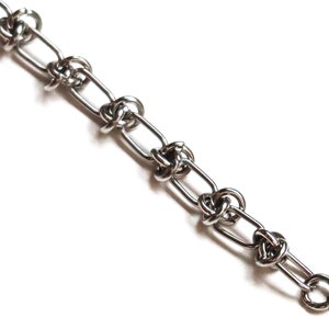 silver steel knotted chain bracelet modern grunge aesthetic style stainless steel image 5