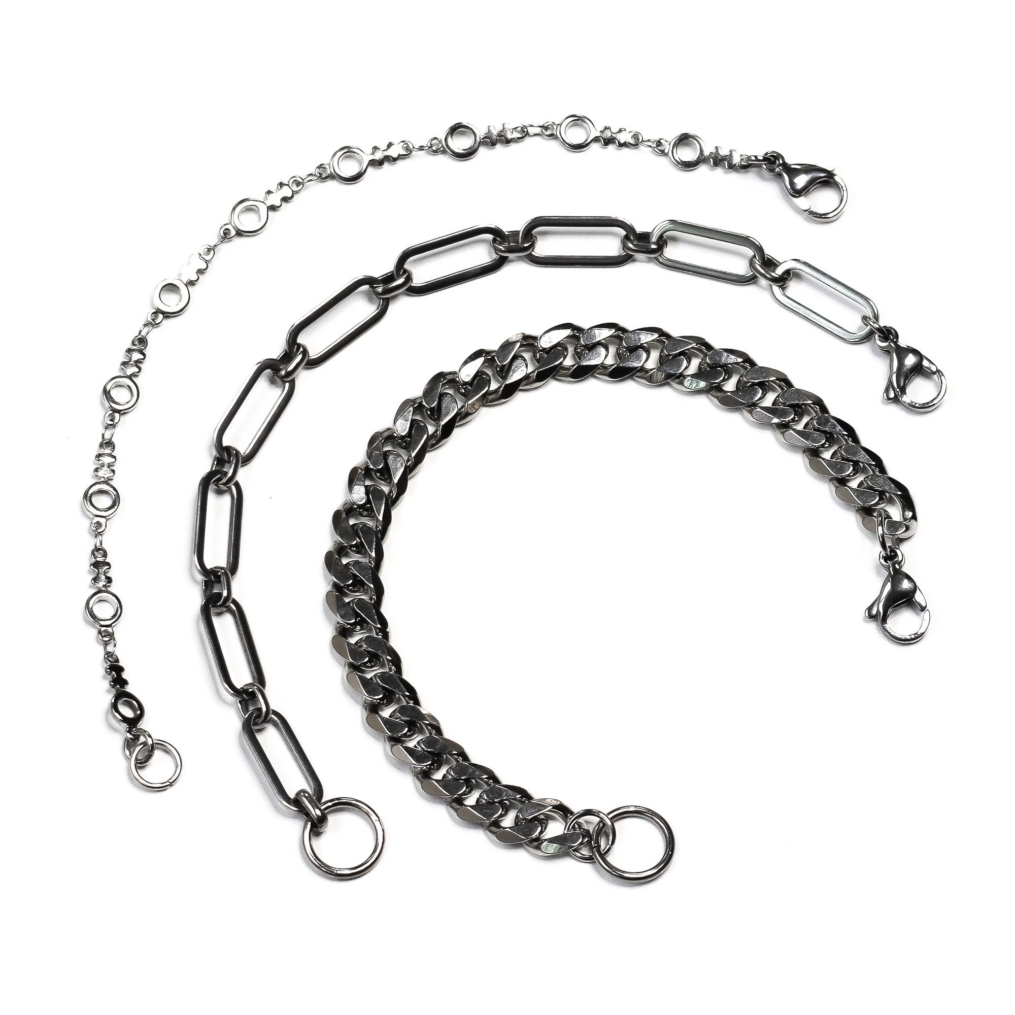 Silver Chain Link Bracelet Three Pack Stainless Steel Etsy