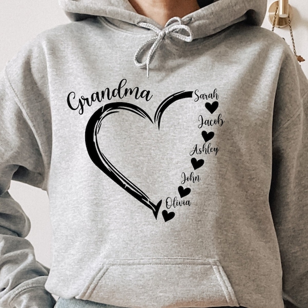 Grandma Hoodie With Grandkids Names, Custom Grandma Hoodie, Gift For Nana, Personalized Grandma Hoodie