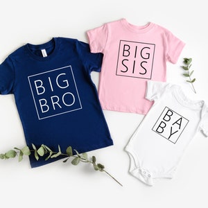 Siblings Shirt, Big Bro, Big Sis Shirt, Family Matching Shirt, Family Shirt, Baby Shirt, Pregnancy Announcement Tee image 1