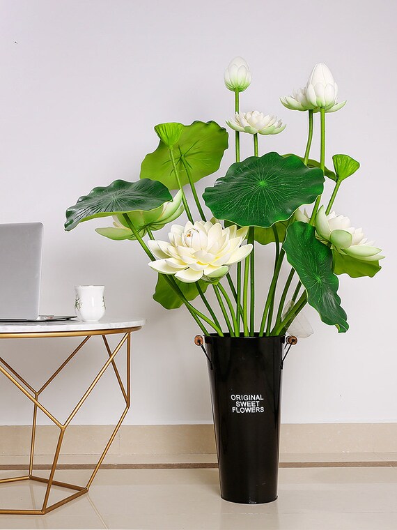 Simulation Lotus Lotus Leaf Water Lily Plastic Flower Chinese Etsy