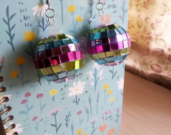 Multicolored Disco Ball Earrings