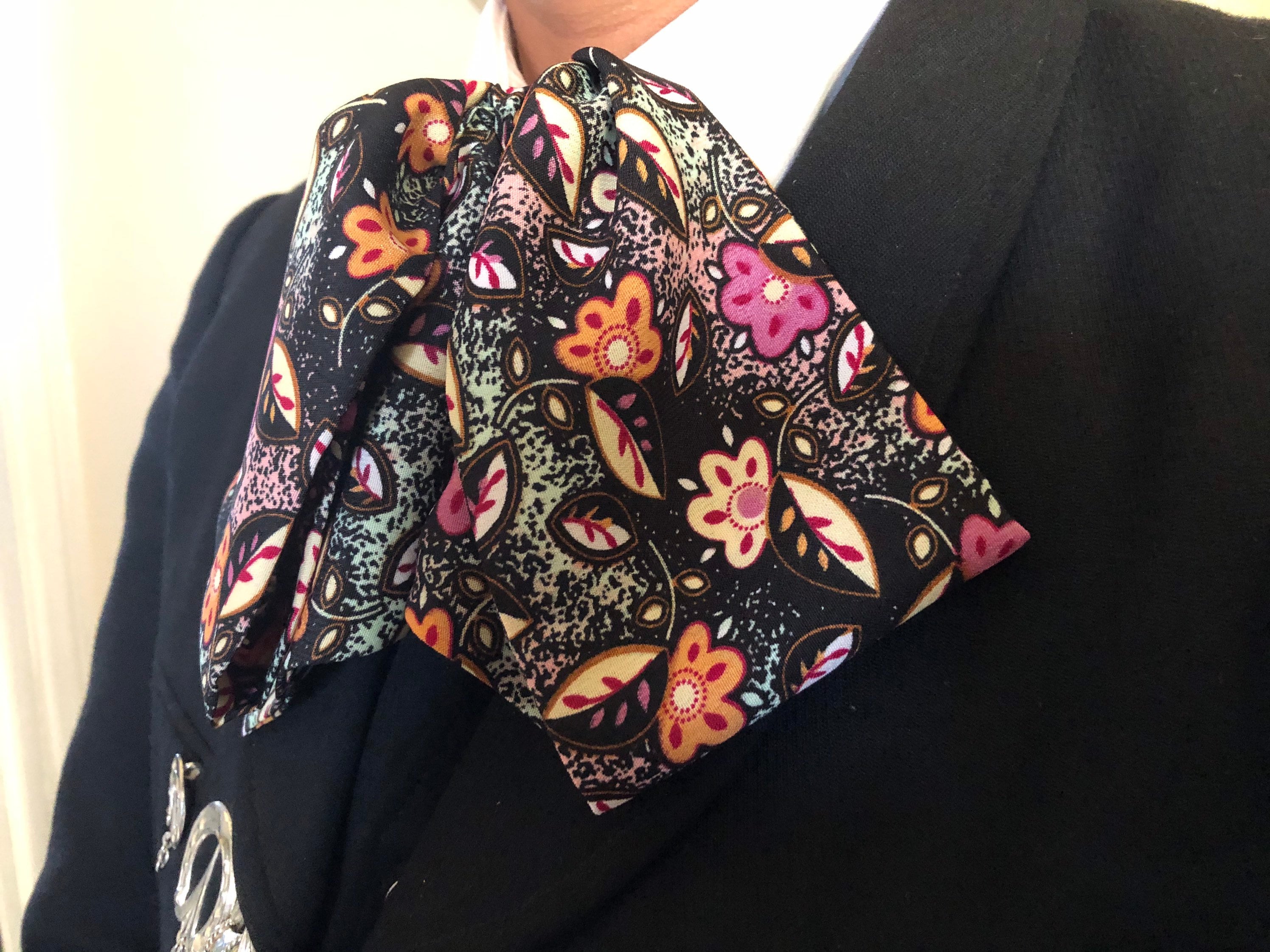 Handmade Mariachi Bow Tie: Floral Cotton, Made to Order