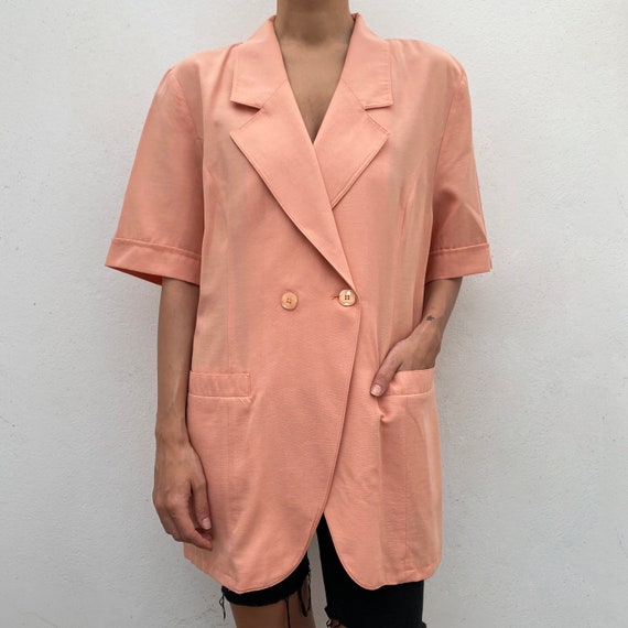 vintage pastel light salmon blazer / baby color /