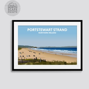 Portstewart Strand, Northern Ireland - Unique Illustrated Travel Print