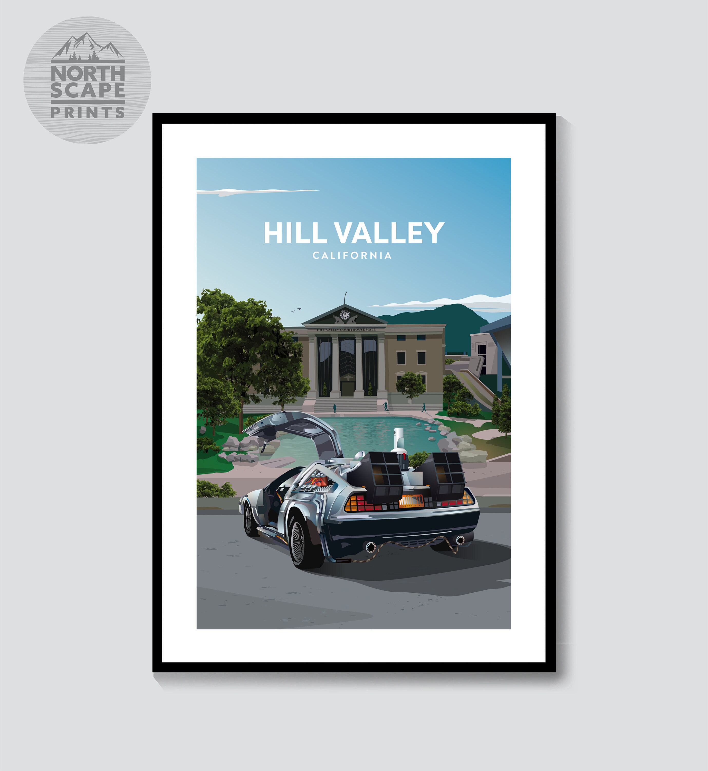 Hill Valley Back to the Future Inspired Illustrated Movie Etsy