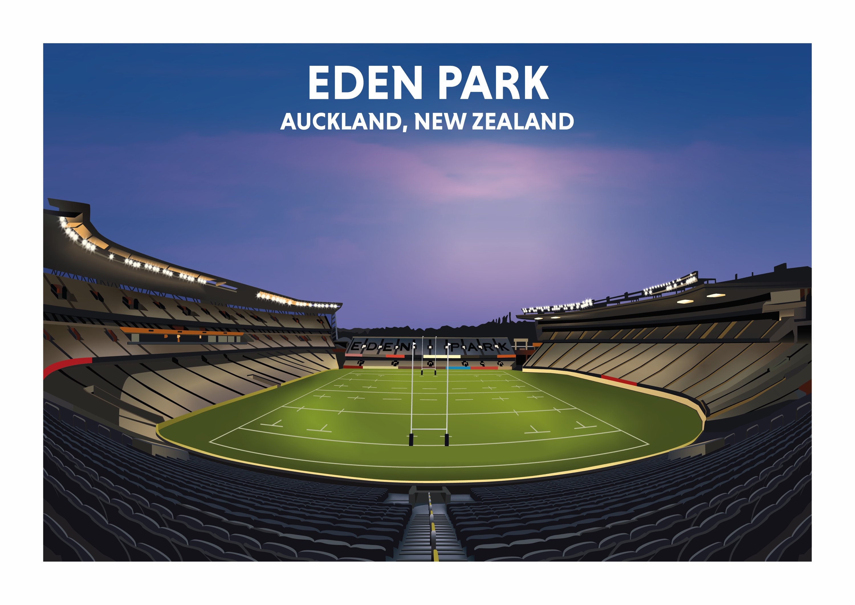Eden Park Auckland New Zealand. All Blacks Rugby Union Etsy