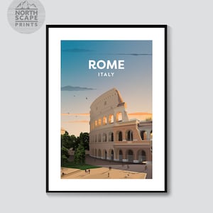 Rome, Italy - Illustrated Travel Print (Rome print, Rome Colosseum, Italia, Wall Decor, Mother's Day)