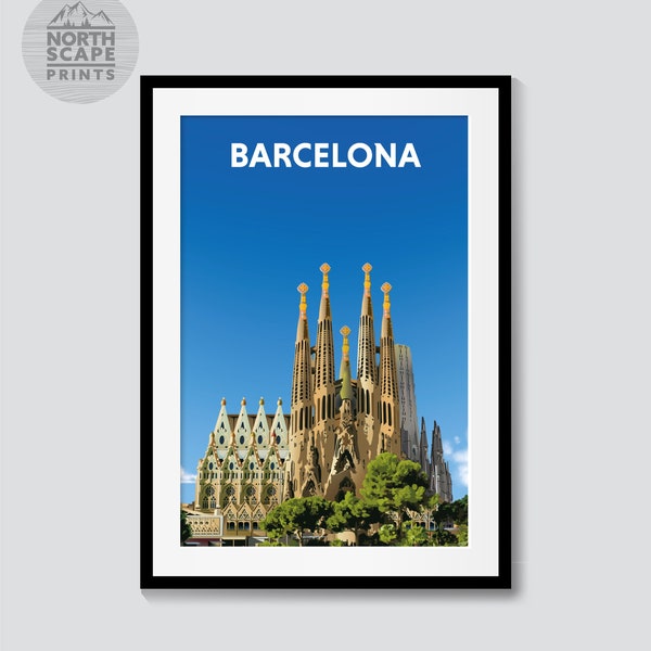 Barcelona, Catalonia - Spain - Unique Travel Print (Sagrada Familia)