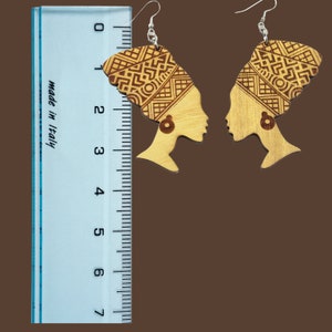Melanin women wooden earrings| Black Afro queen earrings| Black Girl Magic| Afrocentric earrings| ethnic earrings| Large statement earrings
