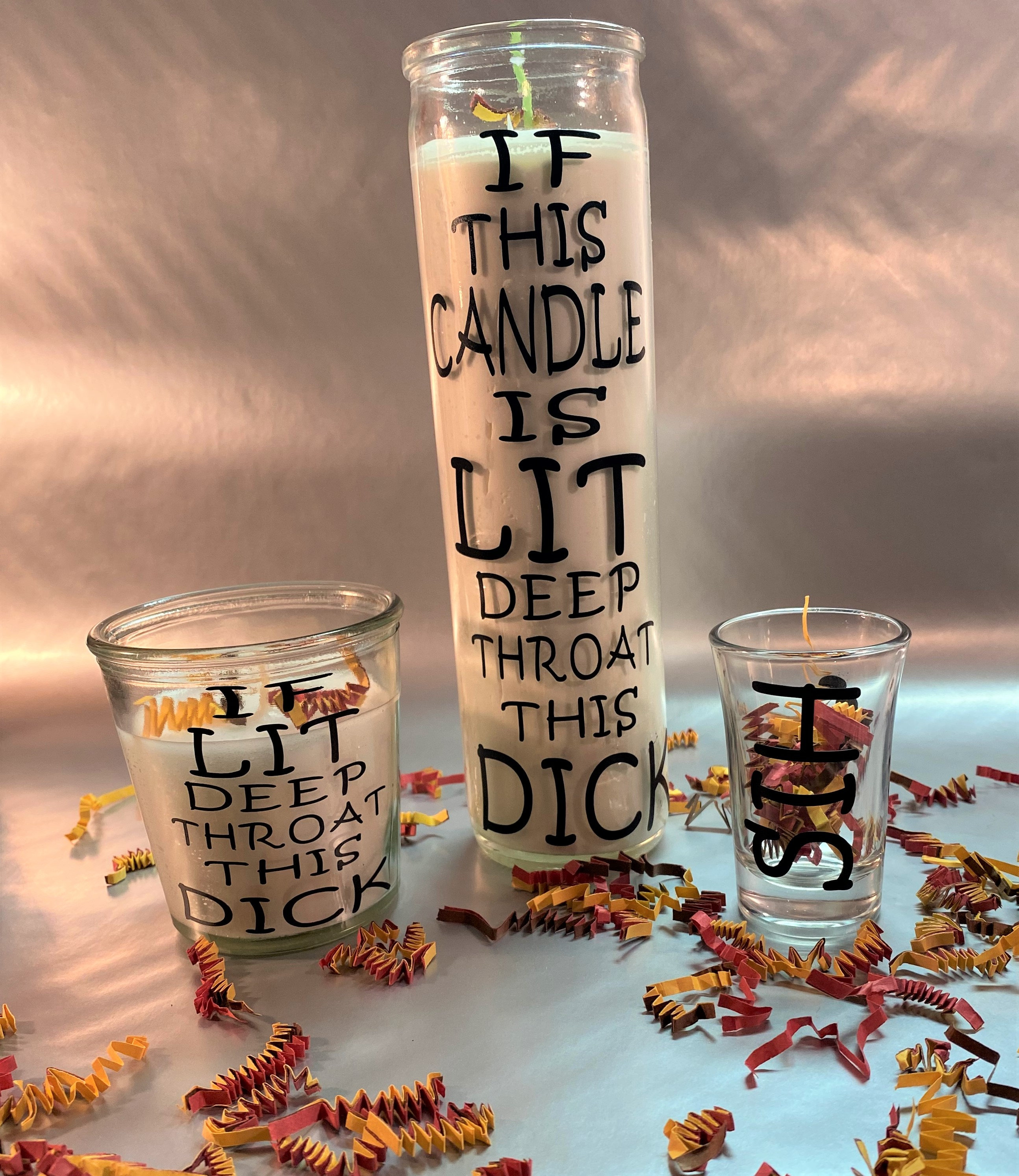 Naughty, Sex Candles Dirty, Kinky Candle Gift Set Funny Candle Shot Glasses Naughty Shot Glasses