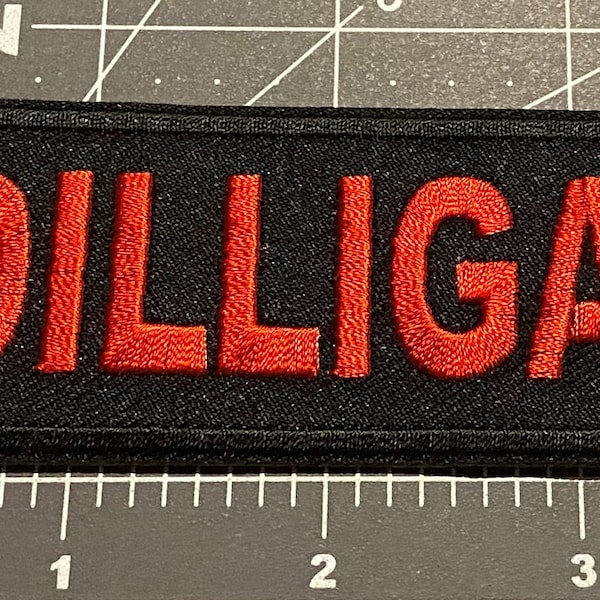 Black & Red Embroidered Iron on or Sew on patch for Motorcycle, Hats, Jackets, Backpacks, Jeans, Punk, Biker Patches, Men, Women DILLIGAF