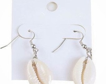 Cowrie Shell Dangle Earrings | Afrocentric Tribal Jewelry