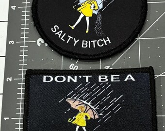 Parche bordado "Don't be a Salty Bitch" para motocicletas, sombreros, chaquetas, mochilas, vaqueros, estilo punk, parches moteros, para hombres y mujeres.