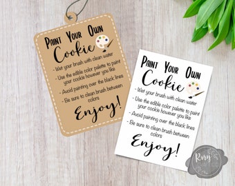 Paint Your Own Cookie Instruction Card