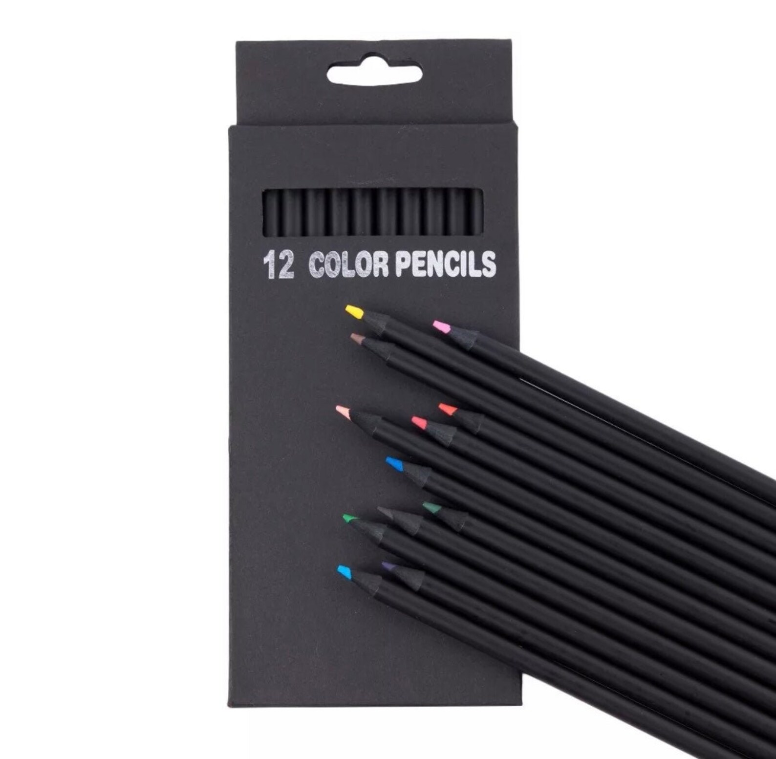 Black colored pencils Etsy