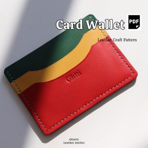 Patrón PDF para manualidades de cuero. Patrón de billetera de cuero, patrón de billetera de cuero, tarjetero de cuero PDF, billetera PDF, billetera para tarjetas PDF, bricolaje