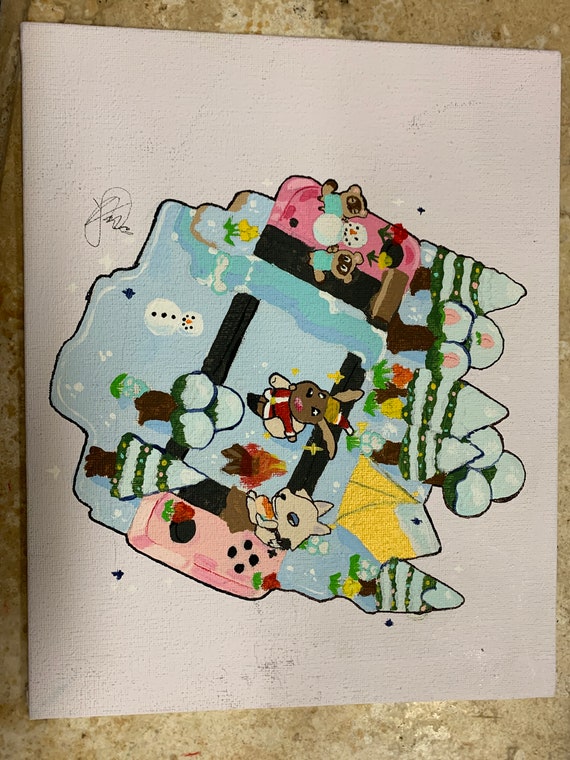 Animal Crossing Paintings Etsy Il 570xN.2560486161 6yso