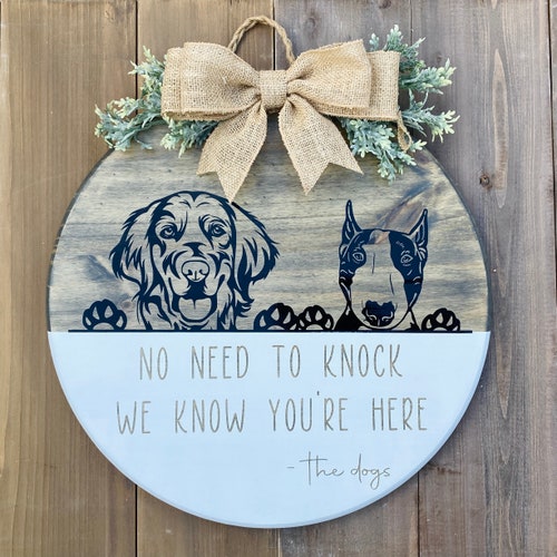 Personalized Dog Door Hanger Hope You Like Dogs Sign Etsy