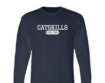 Catskills Varsity Logo Inspired Long Sleeve Graphic Tee Shirt - Catskills Shirt - Catskill Mountains Shirt - Catskills Gift - Catskills