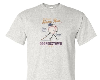 Fun Baseball Themed Cooperstown New York Retro Design Unisex Tee Shirt - Cooperstown Gift - Cooperstown Baseball Shirt - Baseball Shirt