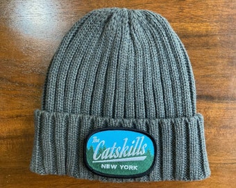 Catskills Recycled Cable Knit Winter Hat - Catskills New York Gift Hat Beanie - Upstate Recycled Beanie - Catskills Hat