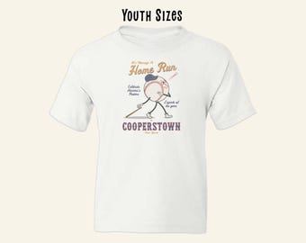 Fun Kids Cooperstown Baseball Youth Tee Shirt  - Cooperstown NY Shirt for Child - Children's Baseball Cooperstown New York Gift