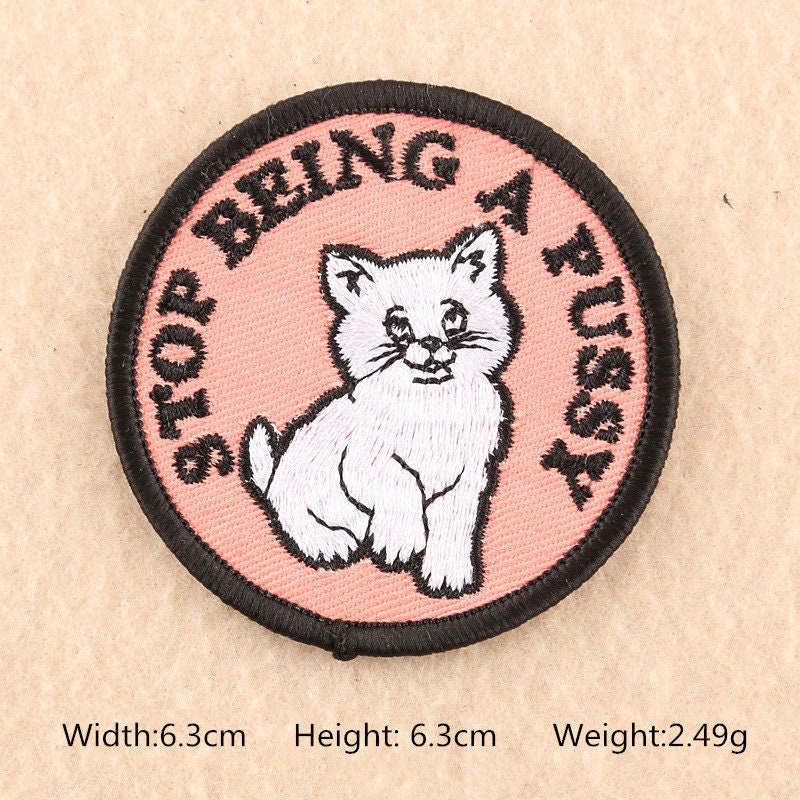 Embroidered cartoon children's iron scenery animal cat | Etsy
