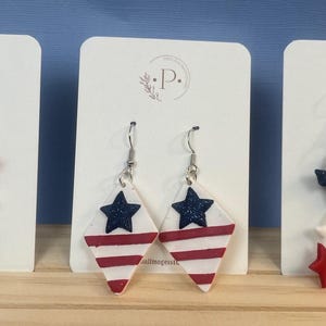 Red, White, & Blue Earrings Fourth of July, Memorial Day, Veterans Day, USA