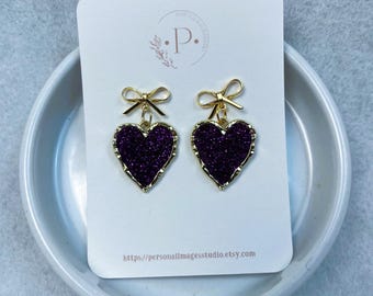 Assorted Colored Resin Hearts with gold Heart Bezel Setting