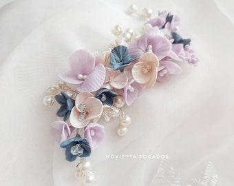 Hair flowers, bridal headpiece, hair accessory, flowers, flower headpiece, porcelain headpiece, hair comb, bridal jewelry