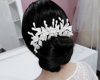 Floral bridal headpiece, hair accessory, hair flowers, wedding headpiece, flower headpiece, hair comb, wedding, brides