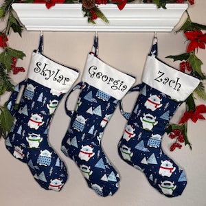 Abominable Snowman Zippered Christmas Stocking