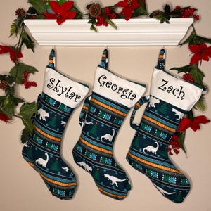 Fun Dinosaur Christmas Stocking