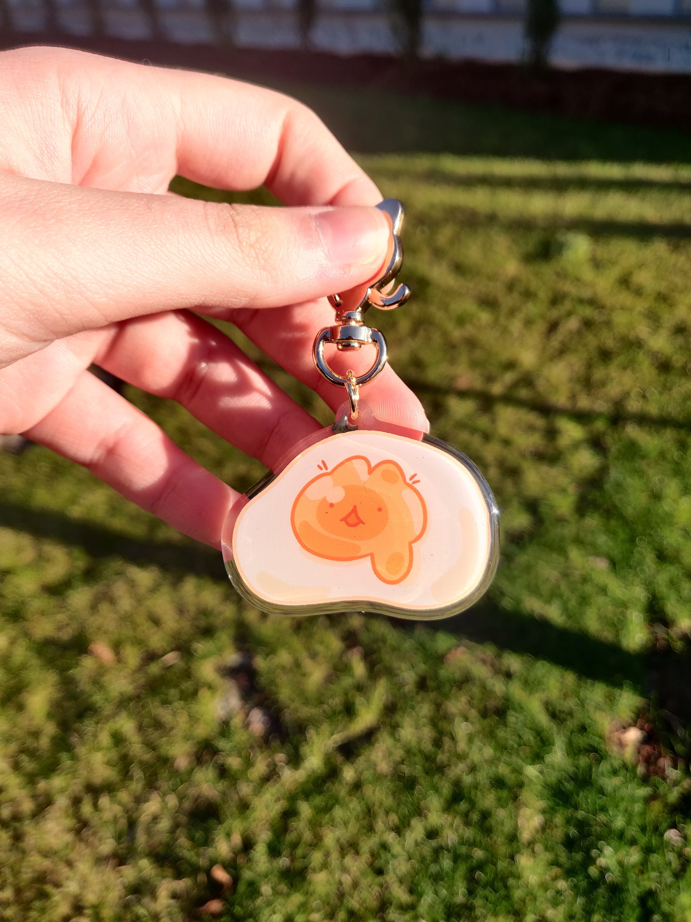 Egg Kitty Epoxy Double Sided Acrylic Charm