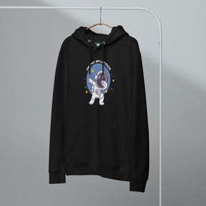 Retro Astronaut Dap Organic Hoodie - Unisex Space Explorer Graphic Sweatshirt