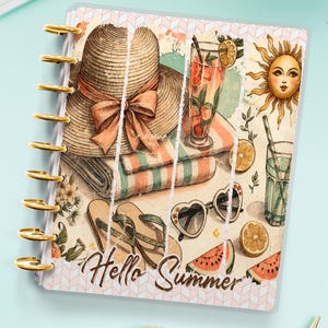 Vintage Beach Planner Cover for Disc Bound Planner | Planner Cover for Spiral Planner